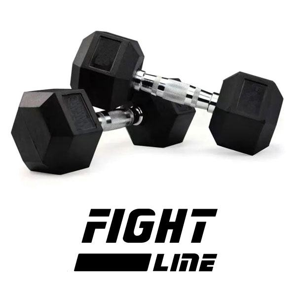 Heksagonalna gumirana bučica 25kg Fight Line 