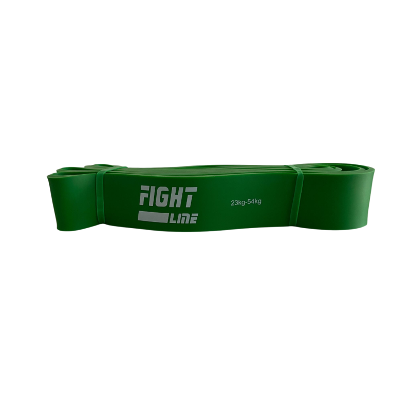 Elastična traka za vježbanje Power Band 208 x 4,5 cm zelena Fight Line