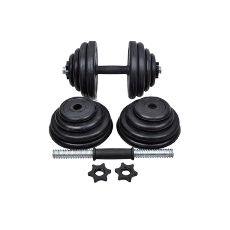 Komplet gumiranih utega s metalnim šipkama 40kg Fight Line GSB-40