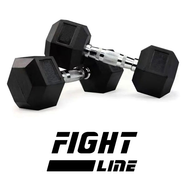 Heksagonalna gumirana bučica 10kg Fight Line