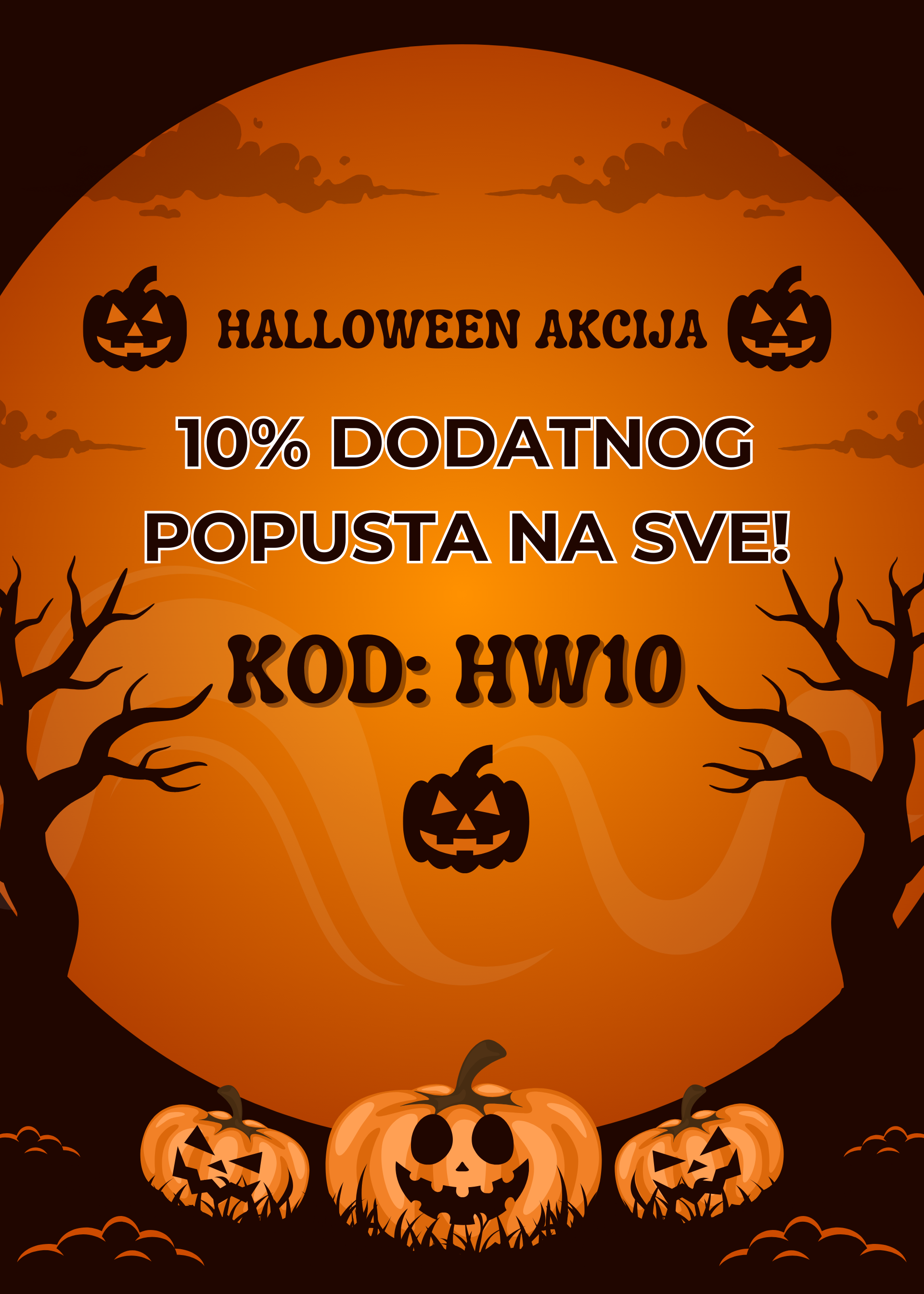 Halloween akcija 10% dodatnog popusta na sve